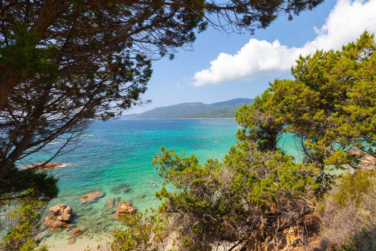 Looking across to Cupabia beach in Corsica.