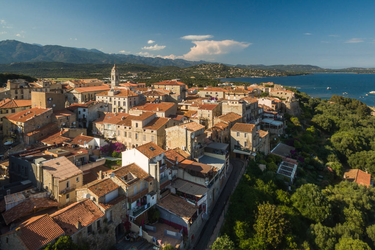 Looking over the red clay roofs of the old town of Porto-Vecchio in Corsica.
